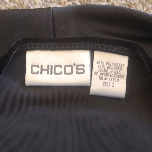 Chico’s Women's Size 2 Solid Black Velvety Stretchy Sleeveless Tank Top - Picture 2 of 10